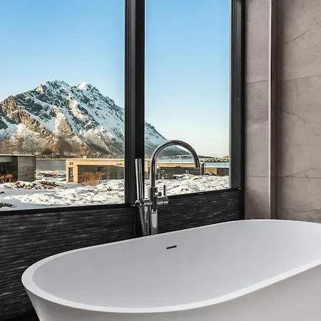 Lofoten Luxury With Seaview Sauna And Jacuzzi Ferienhaus Kleppstad